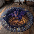 Shadow Flame Round Mat Rug - washable non-slip printed rug