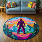 Shadow Footprints Round Mat Rug - washable non-slip printed rug