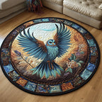 Shadow Glider Round Mat Rug - washable non-slip printed rug