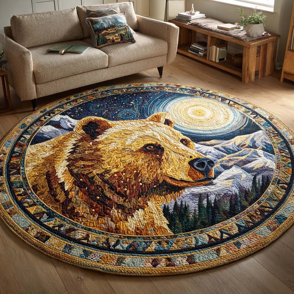 Shadow Paw Round Mat Rug - washable non-slip printed rug