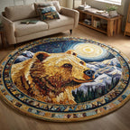 Shadow Paw Round Mat Rug - washable non-slip printed rug