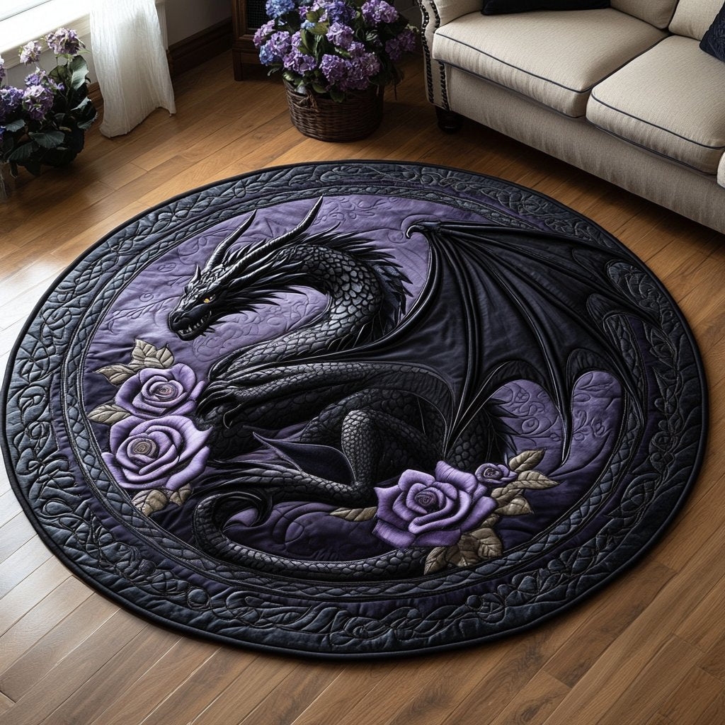 Shadow Roar Round Mat Rug - washable non-slip printed rug