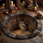 Shadow Seer Round Mat Rug - washable non-slip printed rug