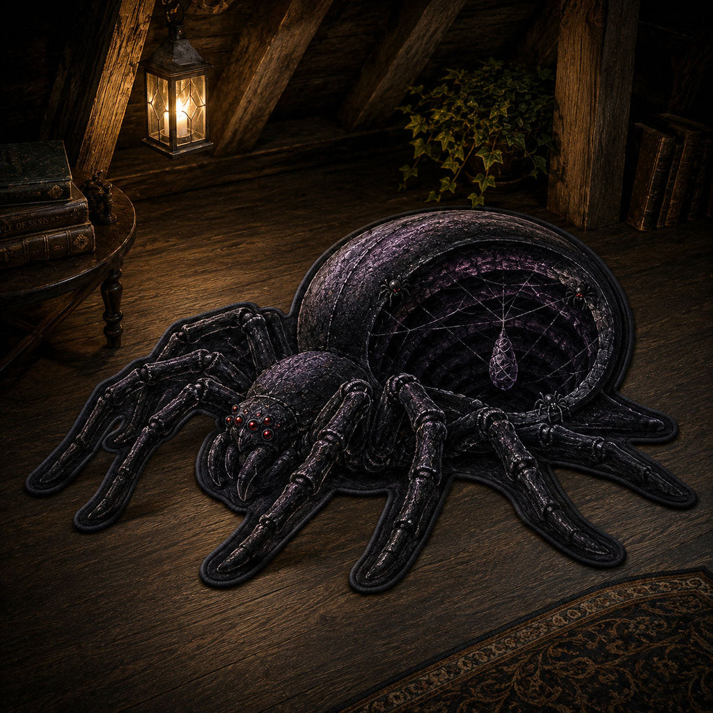 Shadow Spide Custom Shape Area Rug - Nature Design | Die-Cut Non-Slip Rug - washable non-slip printed rug
