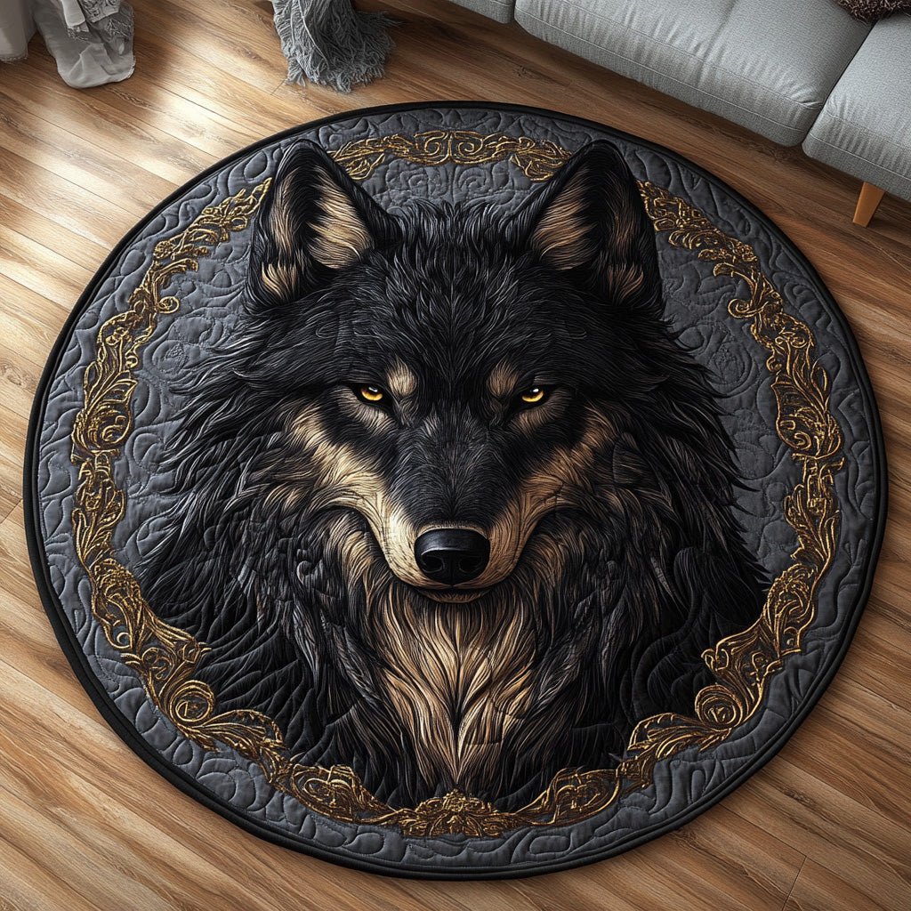 Shadow Wolf Round Mat Rug - Nature Design | Serene Home Decor