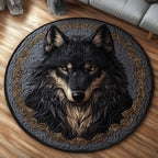 Shadow Wolf Round Mat Rug - Nature Design | Serene Home Decor