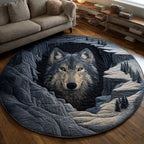 Shadow Wolf Round Mat Rug - Nature Design | Serene Home Decor