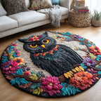 Shadowed Wings Round Mat Rug - washable non-slip printed rug