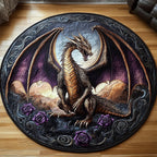 Shadowfang Round Mat Rug - washable non-slip printed rug