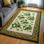 Shamrock area rug in a living room