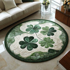 Shamrock Bliss Round Mat Rug - washable non-slip printed rug