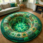Shamrock Gnome Round Mat Rug - Nature Design | Serene Home Decor