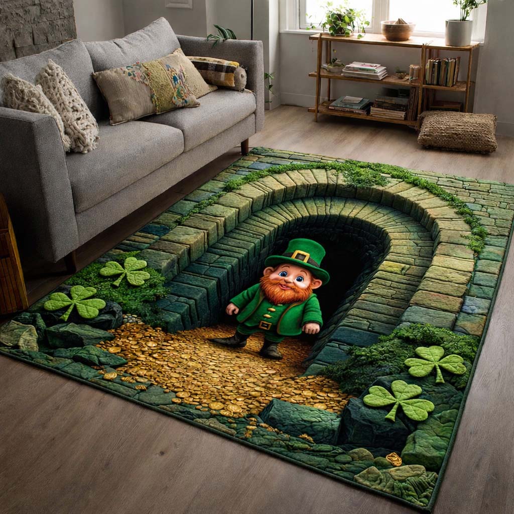 Shamrock Lucky Hollow area rug in a living room
