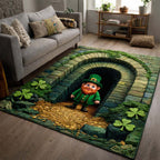 Shamrock Lucky Hollow area rug in a living room
