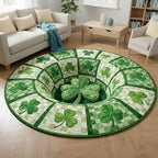 Shamrock (Design 4) Round Mat Rug - washable non-slip printed rug