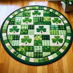 Shamrock (Design 2) Round Mat Rug - washable non-slip printed rug