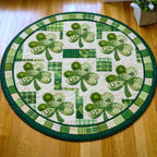 Shamrock Round Mat Rug - Nature Design | Serene Home Decor