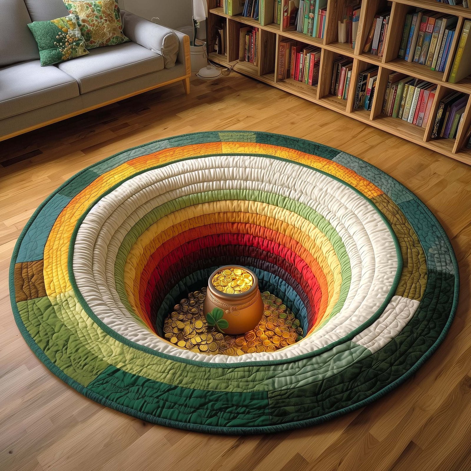 Shamrock Soul Round Mat Rug - Retro Vintage Design | Nostalgia Home Decor