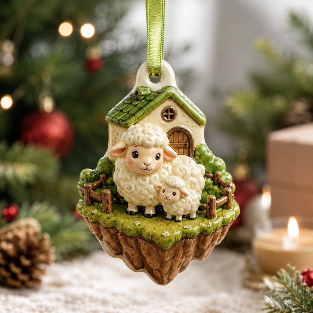 Sheep Island Christmas Ornament