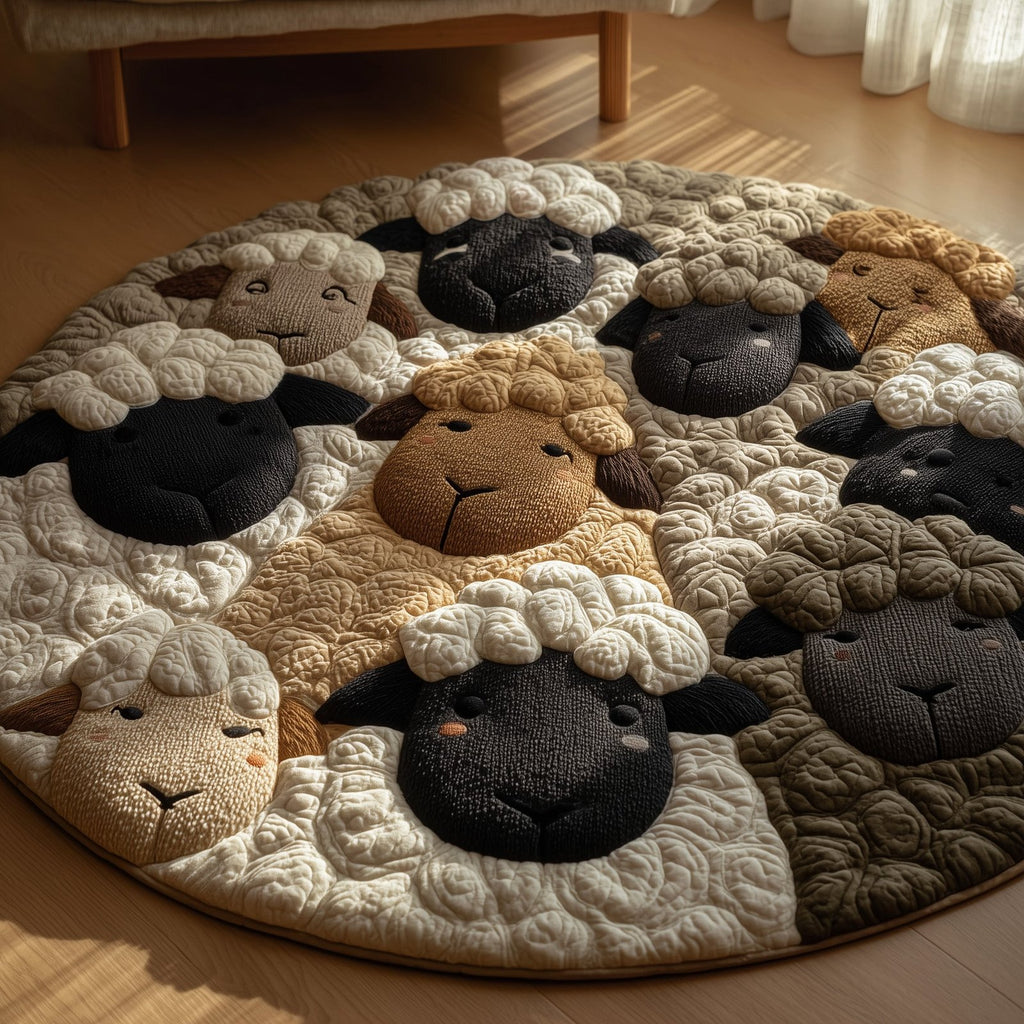Sheep Heaven Round Mat Rug - Nature Design | Serene Home Decor