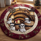 Shih Tzu (Design 2) Round Mat Rug - washable non-slip printed rug