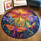Shimmer Flight Round Mat Rug - washable non-slip printed rug