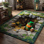 Shimmering Luck Portal area rug in a living room