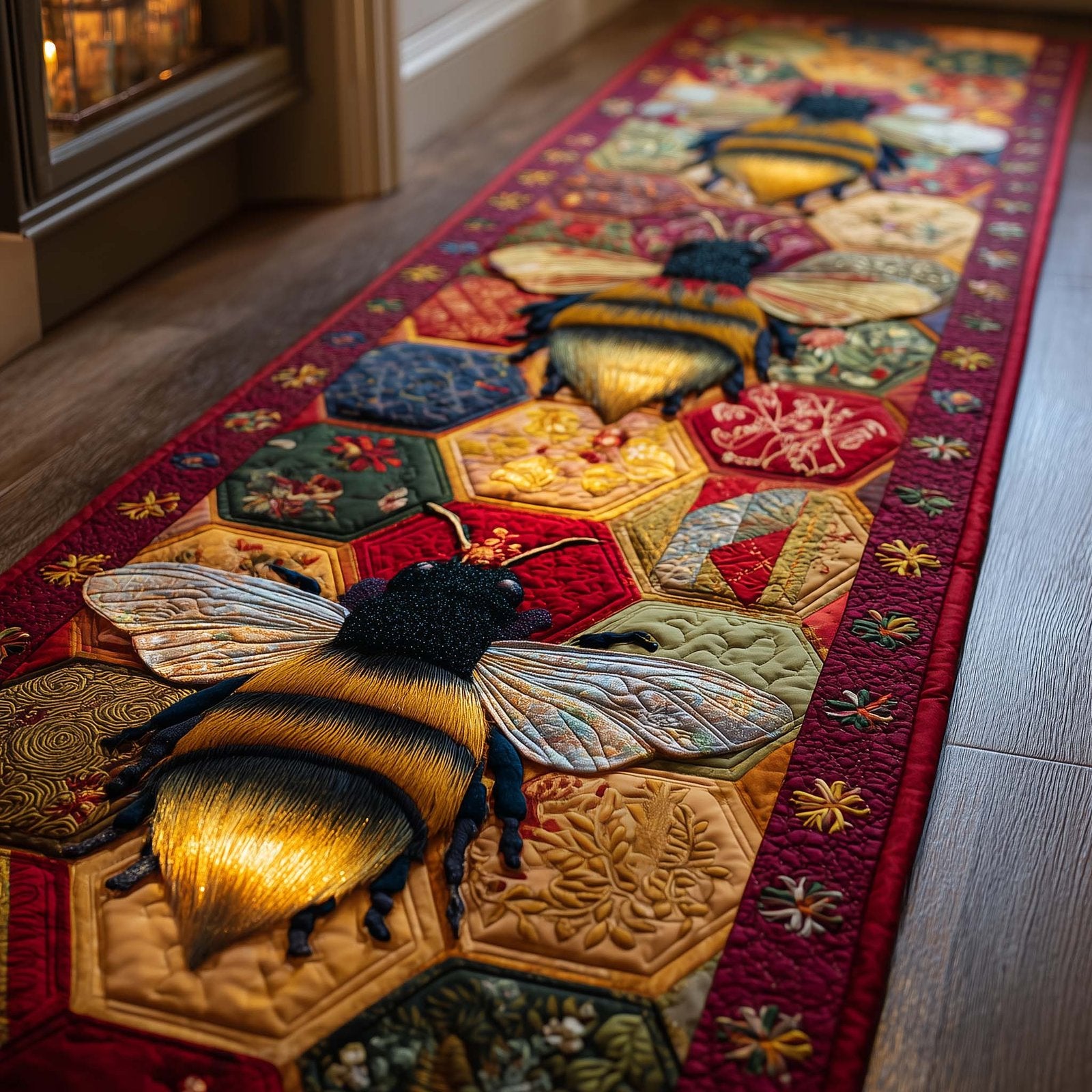 Shiny Bee Runner Rug - Nature Design | Serene Runner Rug