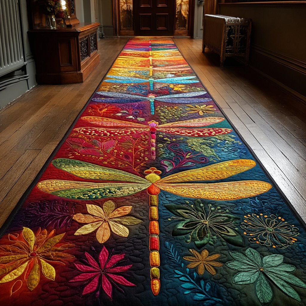 Shiny Dragonfly Runner Carpet Runner Rug - Cute Pet Design | Animal Printed Runner Rug