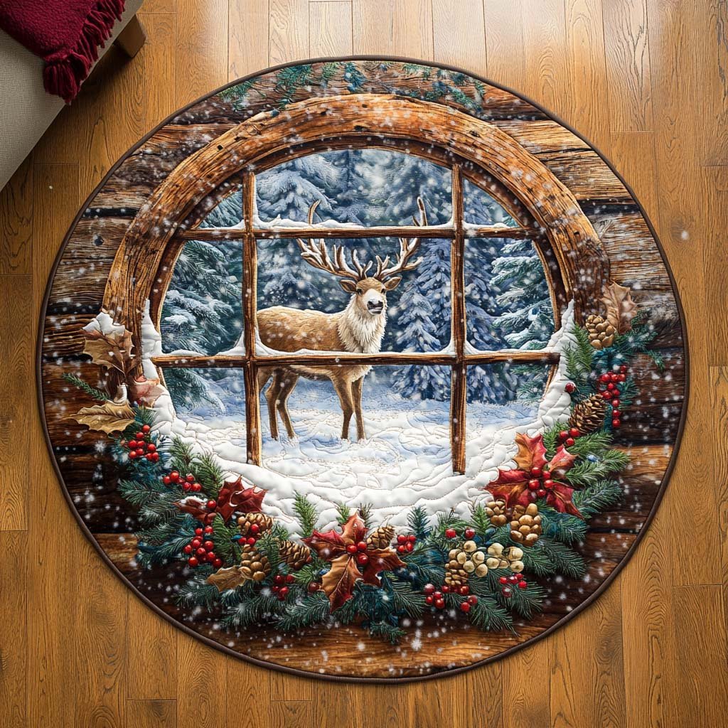 Shiny Eve Round Mat Rug - washable non-slip printed rug