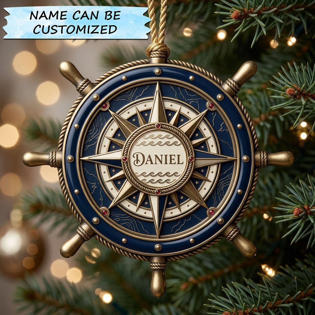 Ship Wheel Christmas Ornament