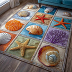 Shoreline Gems area rug in a living room