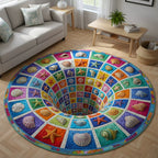 Shoreline Gems (Design 2) Round Mat Rug - washable non-slip printed rug