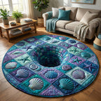 Shoreline Gems (Design 5) Round Mat Rug - washable non-slip printed rug