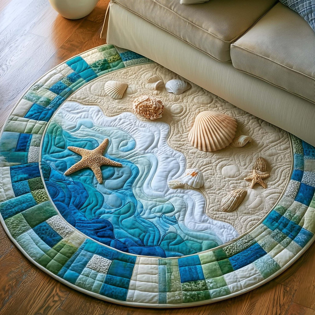 Shoreline Gems Round Mat Rug - Nature Design | Serene Home Decor
