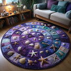 Shoreline Gems (Design 7) Round Mat Rug - washable non-slip printed rug