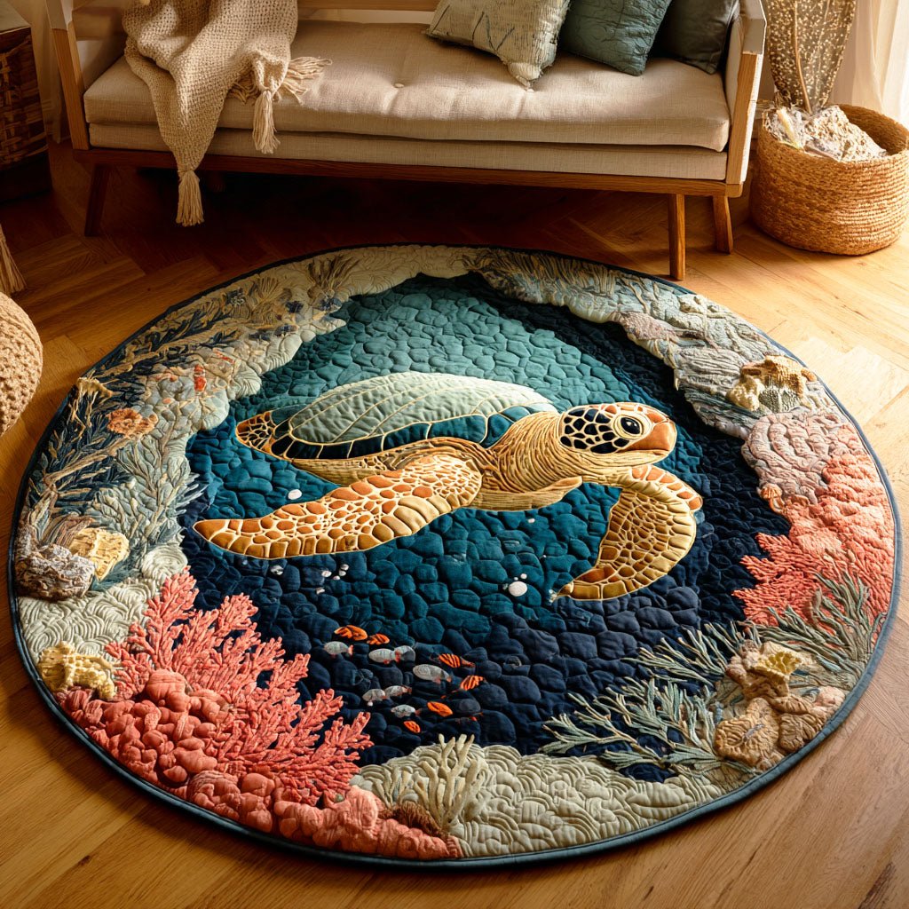 Shoreline Wanderer Round Mat Rug - Nature Design | Serene Home Decor