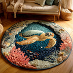 Shoreline Wanderer Round Mat Rug - Nature Design | Serene Home Decor