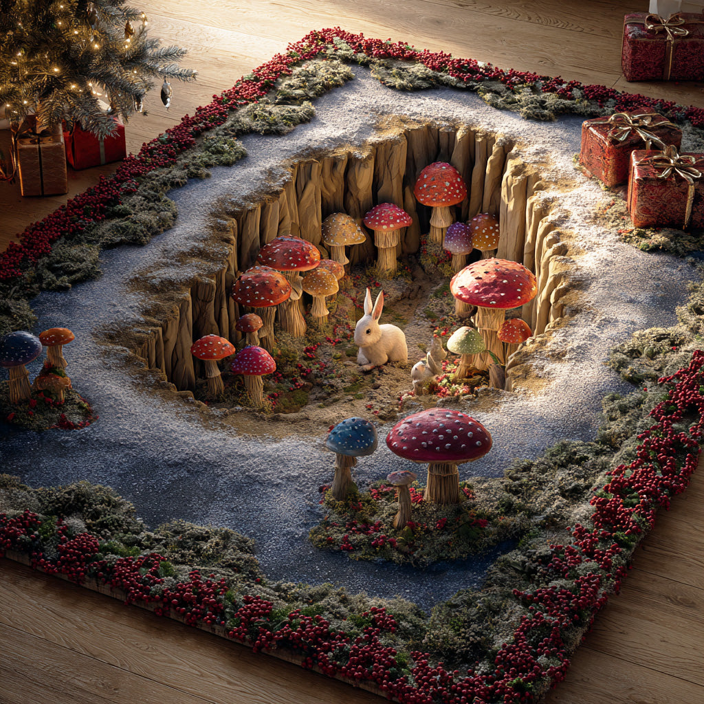 Shroomlight Dream Meadow area rug in a living room