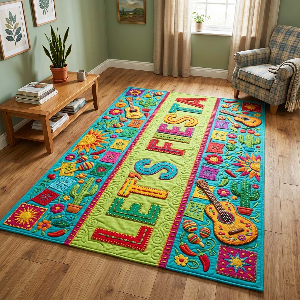 Siesta Fiesta area rug in a living room