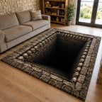 Silent Abyss area rug in a living room
