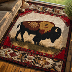 Silent Bison area rug in a living room