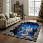 Silent Cabin area rug in a living room