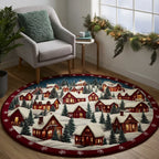 Silent Cabin Round Mat Rug - washable non-slip printed rug