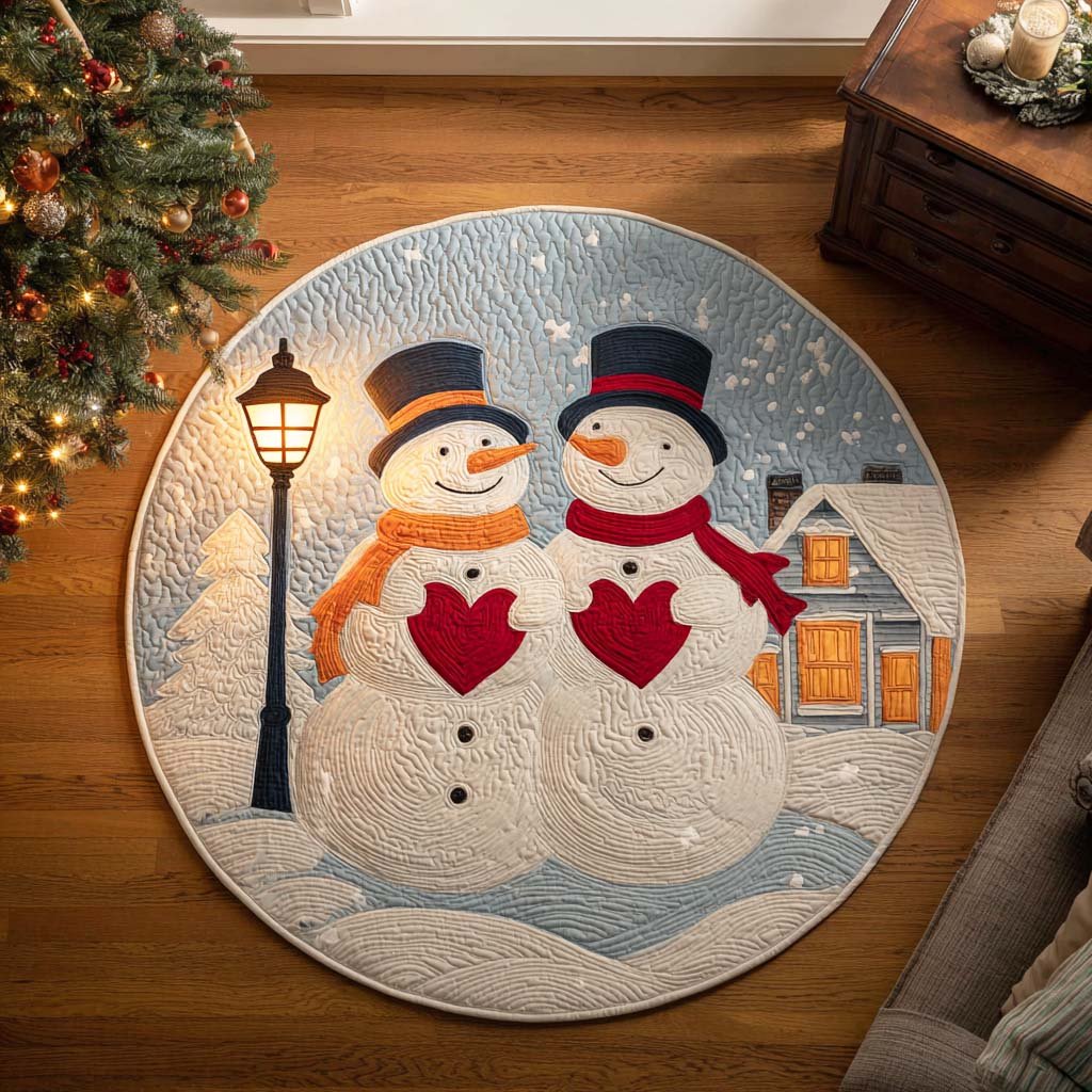 Silent Carol Round Mat Rug - washable non-slip printed rug