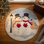 Silent Carol Round Mat Rug - washable non-slip printed rug