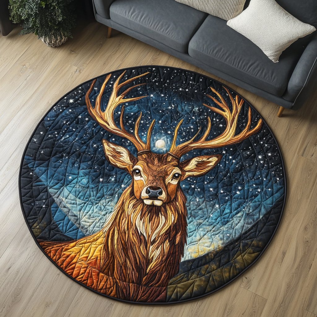 Silent Hooves Round Mat Rug - washable non-slip printed rug