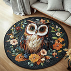 Silent Observers Round Mat Rug - washable non-slip printed rug