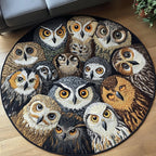 Silent Owl Round Mat Rug - Cute Pet Design | Animal Printed Home Decor