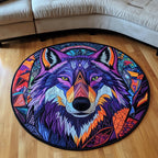 Silent Paws Round Mat Rug - washable non-slip printed rug
